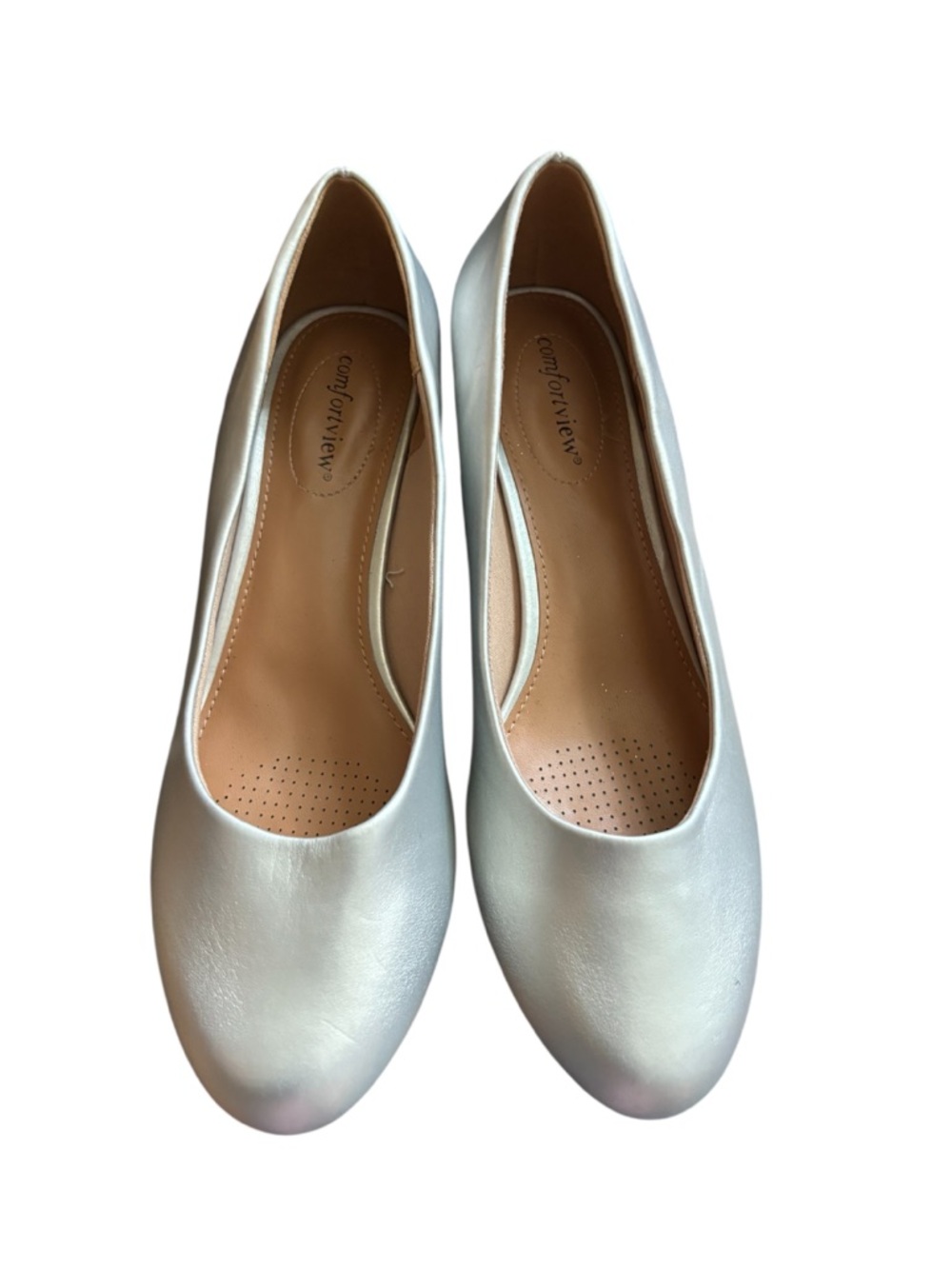 Comfortview Metallic Silver Pumps. Size 10.5W
